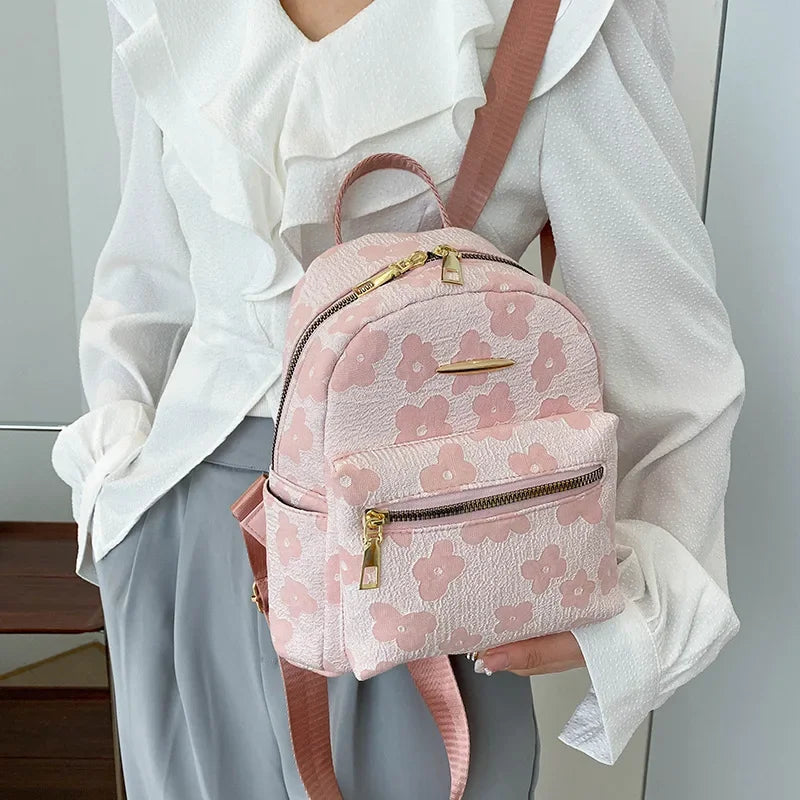 petit sac à dos femme en cuir imprimé