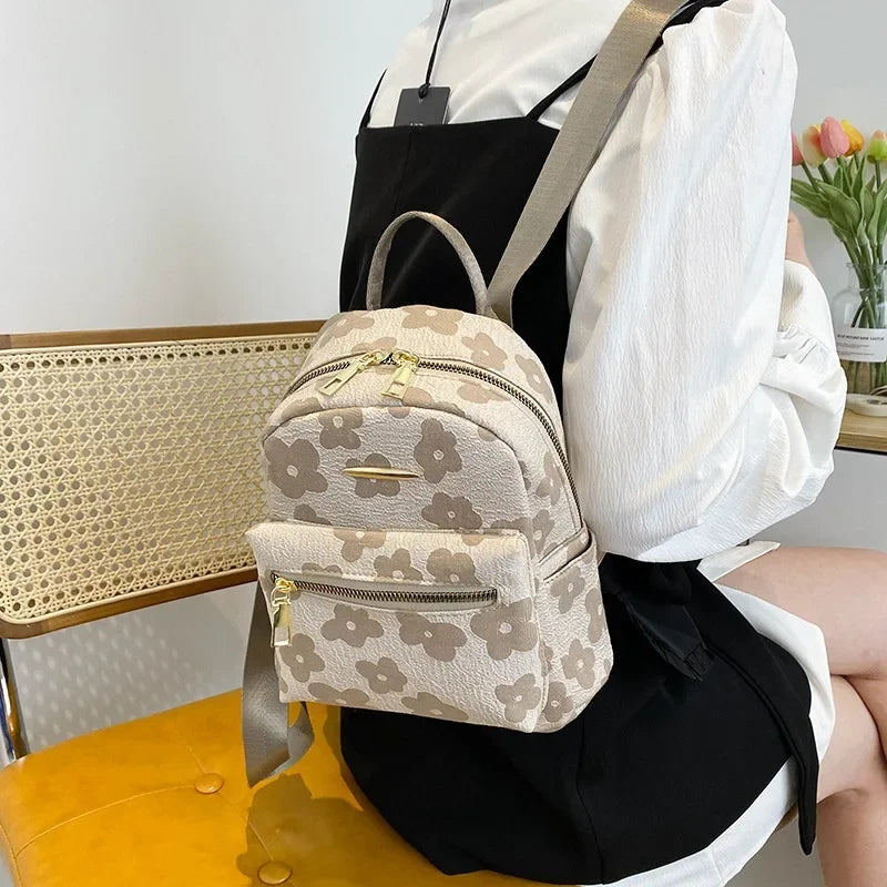 petit sac à dos femme en cuir imprimé