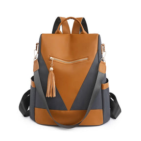 sac à dos antivol femme noir et beige  - Eden Classic