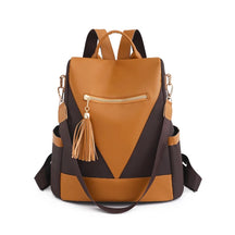 sac à dos antivol femme noir et beige  - Eden Classic