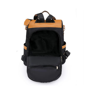 sac à dos antivol femme noir et beige  - Eden Classic